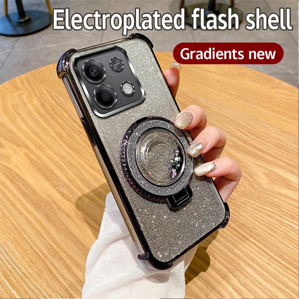 Роскошный чехол-подставка с магнитным креплением и блестками-зыбучими песками для Xiaomi Redmi Note 13 Pro 4G 5G 13Pro 12Pro 11S 10S 9S 9 Pro 13C 12C 10C