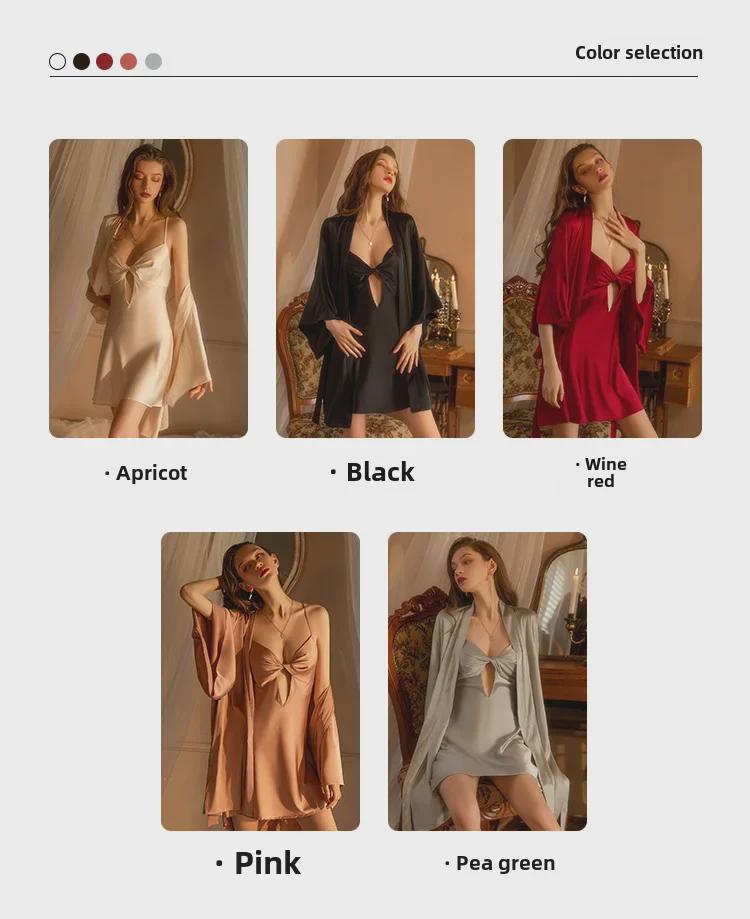 Ночная рубашка Desire Style Ice Ribbon с нагрудной подкладкой - сексуальный комплект из двух частей для женщин