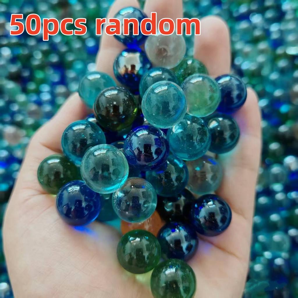 50/100Pcs 14Mm Solid Color Glass Marbles Home Decoration Balls For Boys Casual Stress Relief Parent-Child Interactive Toy