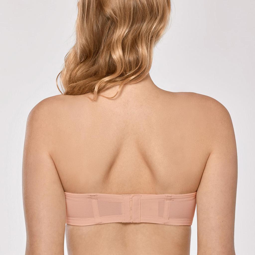 Strapless Bra for Molded Full Large Size Strapless Brushed G75 [DELIMIRA] Women, Wired, Cup, Bra, Bra, Beige,