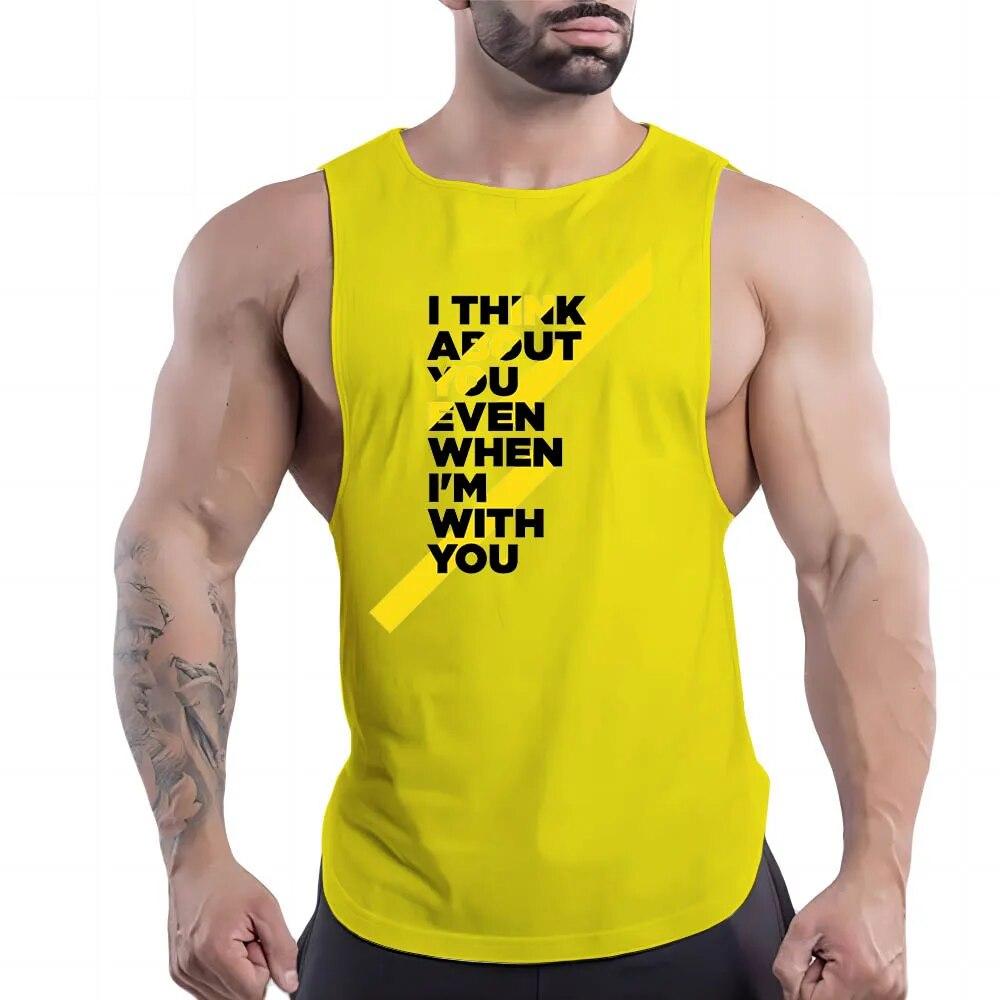 Летняя мужская повседневная спортивная жилетка с круглым вырезом для взрослых, креативная модная простая трендовая дышащая футболка без рукавов с 2d принтом алфавита