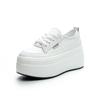 Fashion 9cm Cow Genuine Leather New Autumn Summer Spring Platform Wedges Vulcanized Lace Up Casual Women Chunky Sneakers Lady Shoes