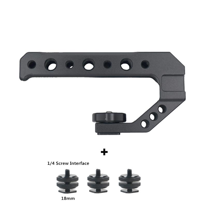 Алюминиевая ручка для камеры Handel, верхняя рукоятка, 3 холодных башмака, крепление Arca Swiss, винт 1/4" 3/8" для клетки для камеры DSLR, спортивная камера