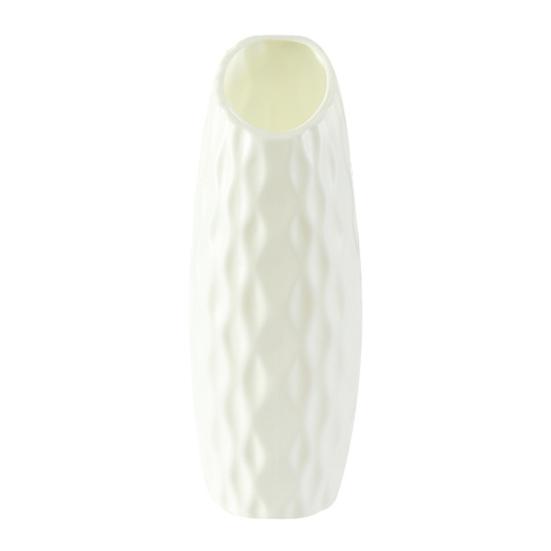 Imitation Ceramic Plastic Vase Budget-friendly Decorative Plastic White Vase Flower Arrangement Decoration