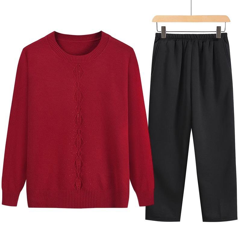 Женский осенне-зимний топ с полувысоким воротником: Новый эластичный свитер однотонной расцветки для людей среднего и пожилого возраста