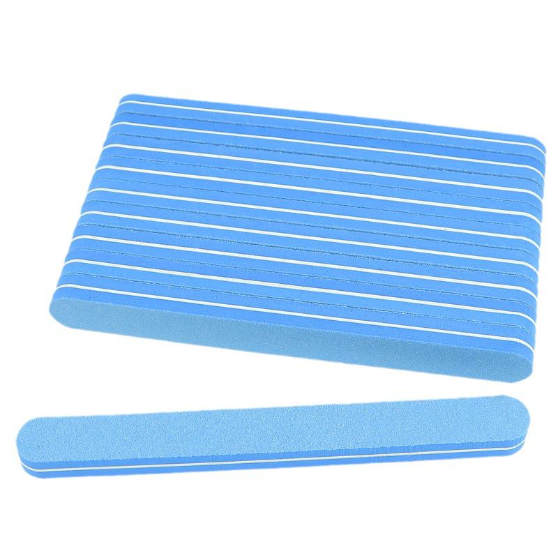 Dual-Sided Nail File: Cross-Border Sponge Rubbing Strips, Round High Elastic Cotton, 100/180 Mesh for Manicure & Nail Grinding.