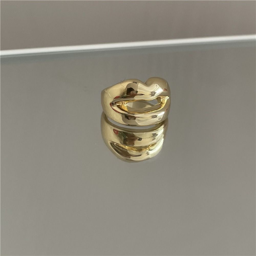 Drip Glazed Finger Ring Multicolor Jewelry Accessories Daily Geometric Lips Ring  Girls