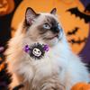 Yousheng 1 Pair Halloween Dog Barrettes Witch Hat Pet Hair Clip Felt Skull Gauze Cobweb Hair Accessories for Puppy Cats Festive Dress-up