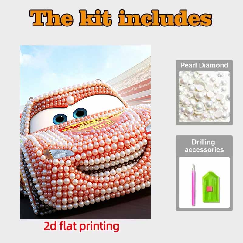 Disney Жемчужная живопись Молния Маккуин Ручная работа DIY 5D Жемчужные драгоценные камни Картины Поделки Особая форма Настенное украшение для дома