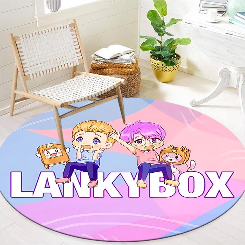Круглый ковер Lankybox, Ковер для гостиной, спальни, дивана, игровой комнаты, Нескользящий коврик для пола