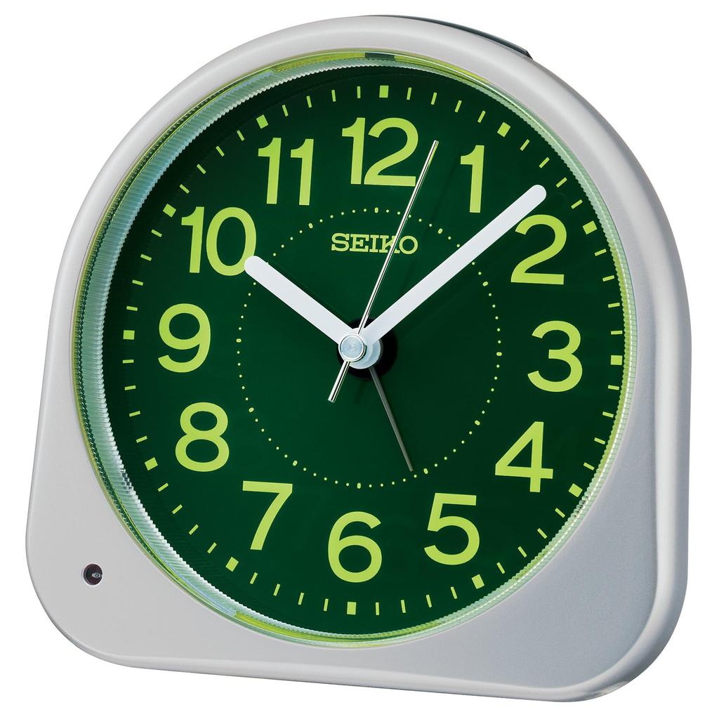 Seiko Clock Alarm Clock Table Clock Analog Visible At Night Silver Metallic 113 X 116 X 66 Mm KR525S