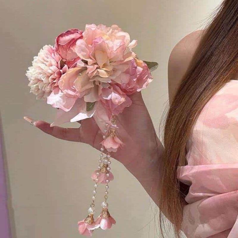 Розовая кисточка Hanfu Заколка для волос Ретро Древний китайский стиль Заколка для волос для традиционного мероприятия Фотосъемка Подарки