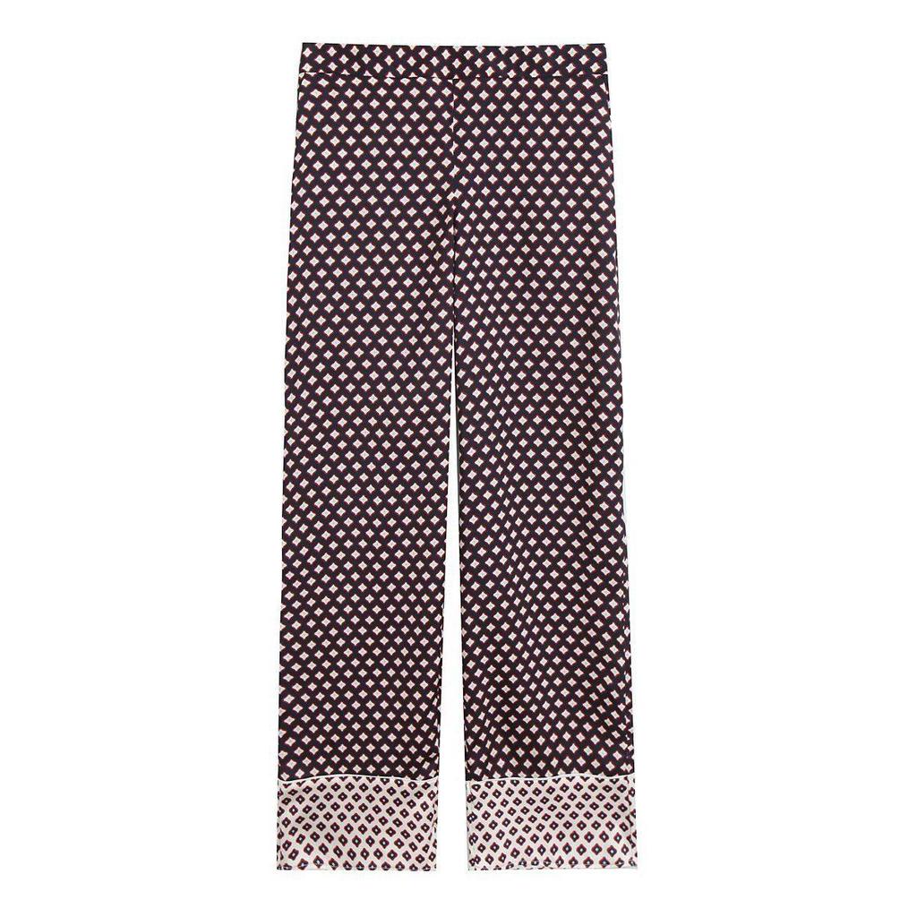 TAOP&ZA Женский летний комплект из шелкового атласа с принтом: рубашка и повседневные брюки