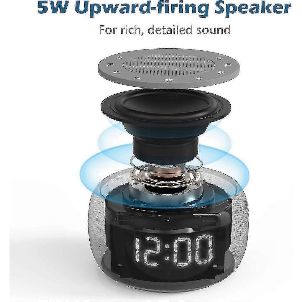 Alarm clock with sound machine and 7 night light colors