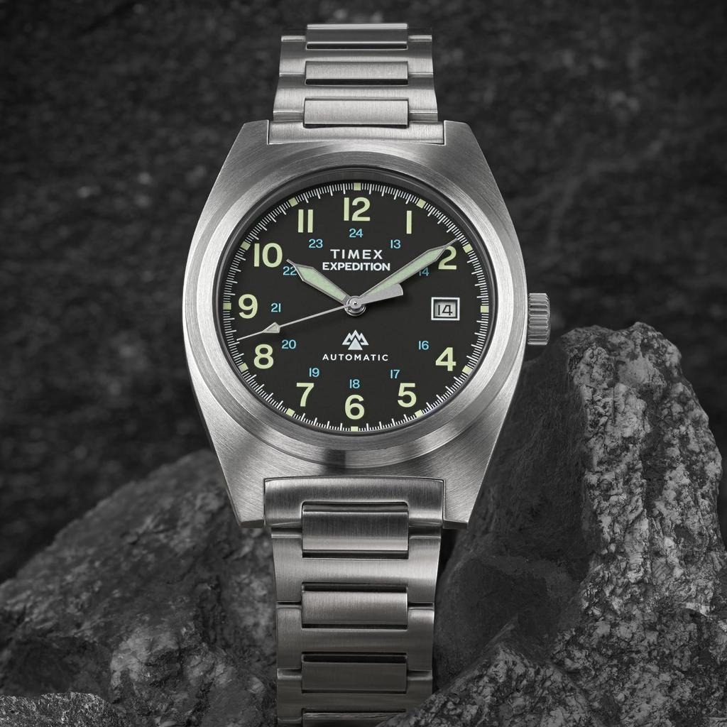 TIMEX Часы для экспедиции TW2Y39600 10 АТМ Водонепроницаемые Сапфировое стекло Черная нержавеющая сталь Мужские Автоматические