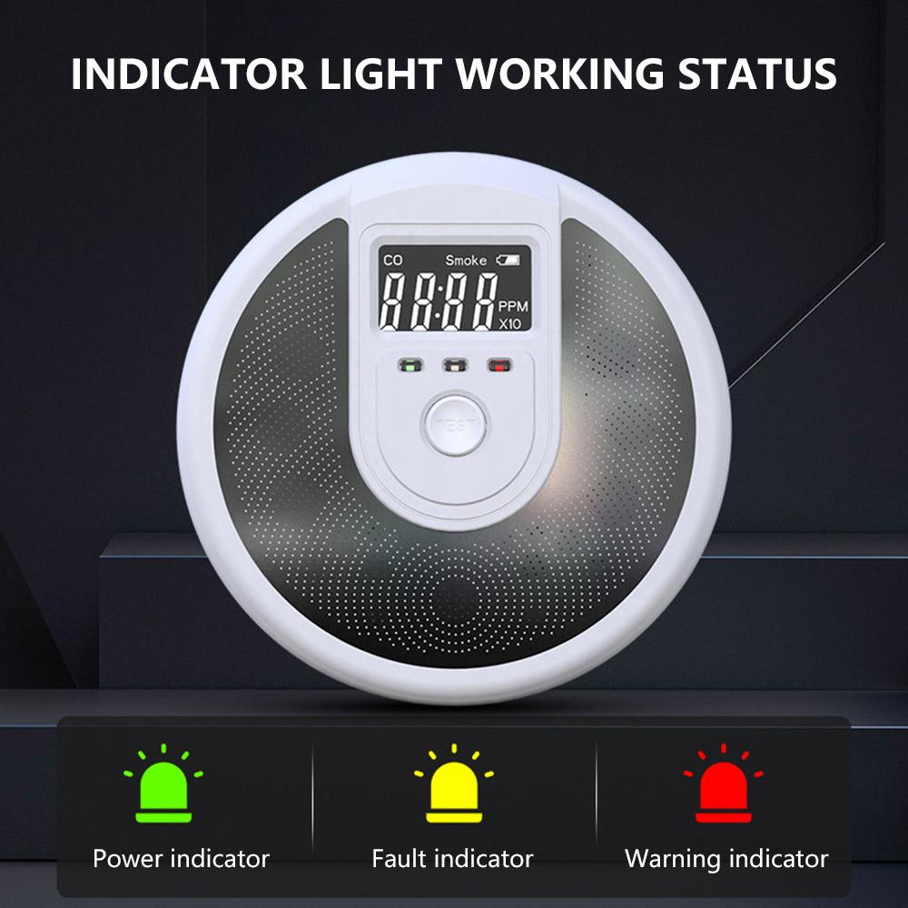 Combination Carbon Monoxide Smoke Detector Battery Operated Smoke CO Detector with LCD Display