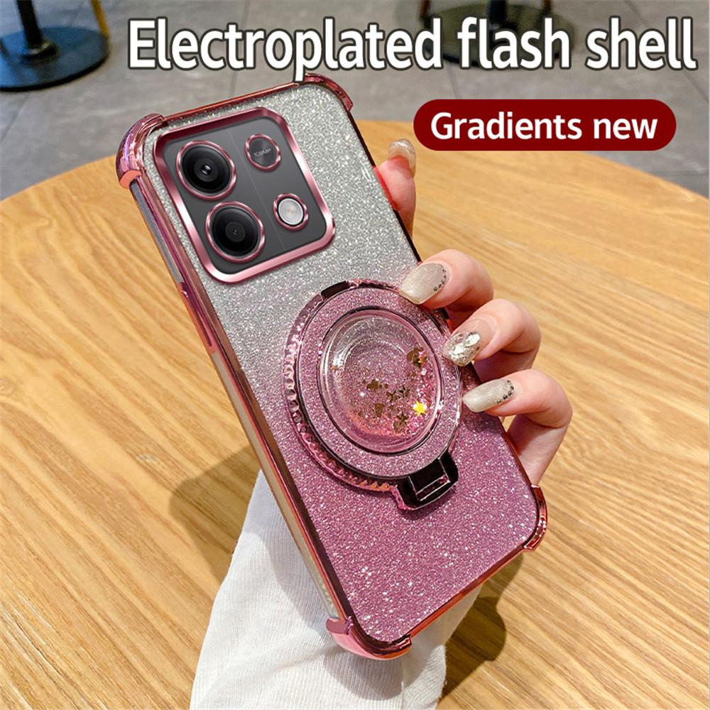 Роскошный чехол-подставка с магнитным креплением и блестками-зыбучими песками для Xiaomi Redmi Note 13 Pro 4G 5G 13Pro 12Pro 11S 10S 9S 9 Pro 13C 12C 10C