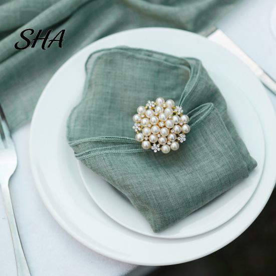 No Loose Edges Napkins Rustic Cloth Napkin, Solid Color Cotton 18 x Inch Washable Soft Durable Dinner Napkin for Home Wedding Bridal Shower Baby Table