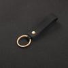 Blank PU Leather Keychain - Simple Car Key Holder for Men Women with Metal Ring Business Wedding Party Gift Pink