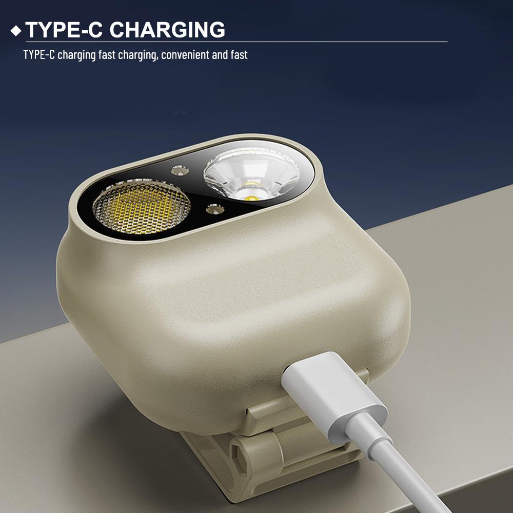 Умный светодиодный налобный фонарь с датчиком движения, с перезаряжаемой батареей и автоматическим датчиком для ночной ходьбы, чтения, ремонтных работ и кемпинга