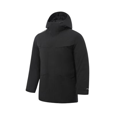 Li Ning Outdoor CF Series Куртка пуховая с капюшоном на молнии однотонная теплая удобная мужская куртка AYMV803-4