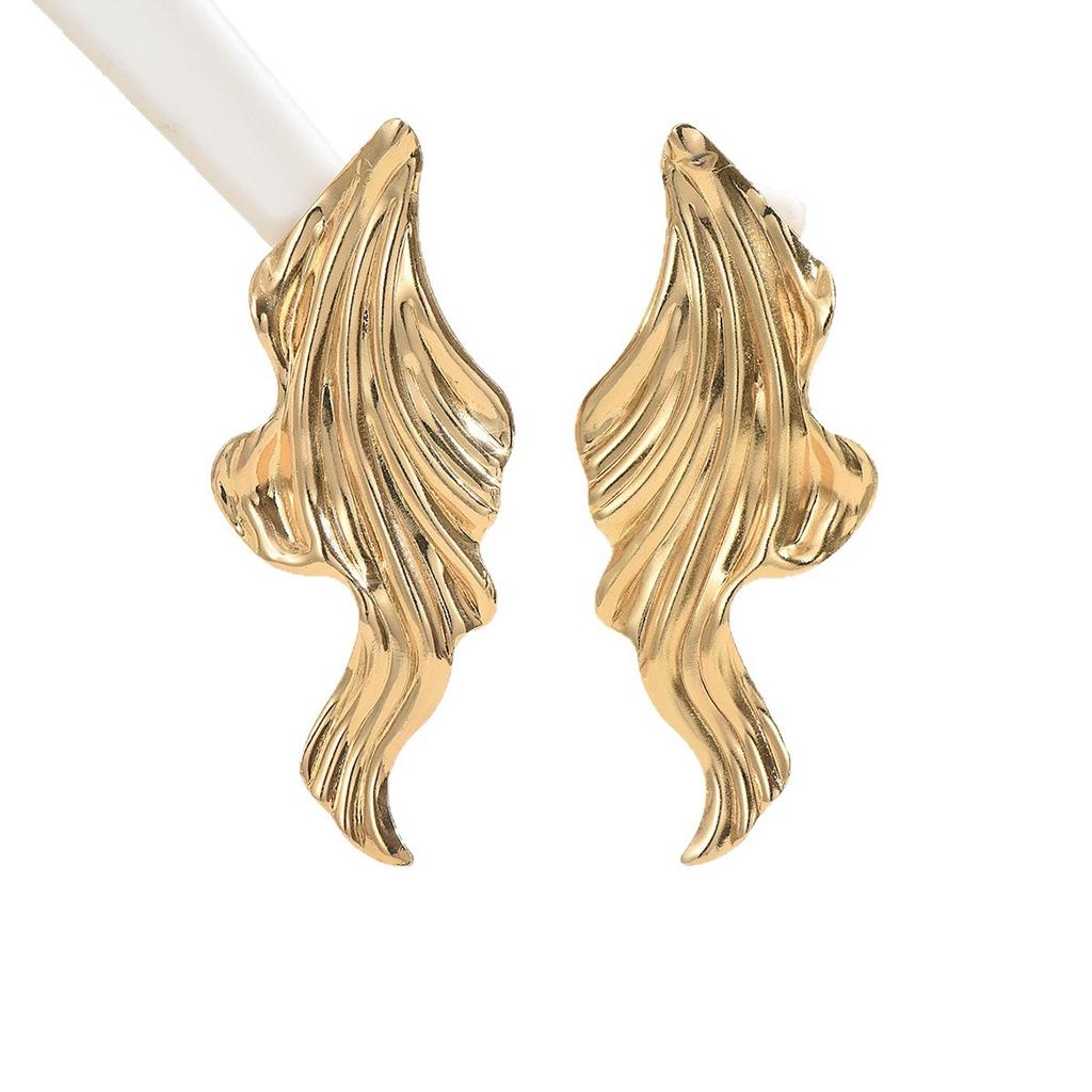 High End Light Luxury Earrings Women Fashion Metal Leaf European Workplace Dating Decor Jewelry