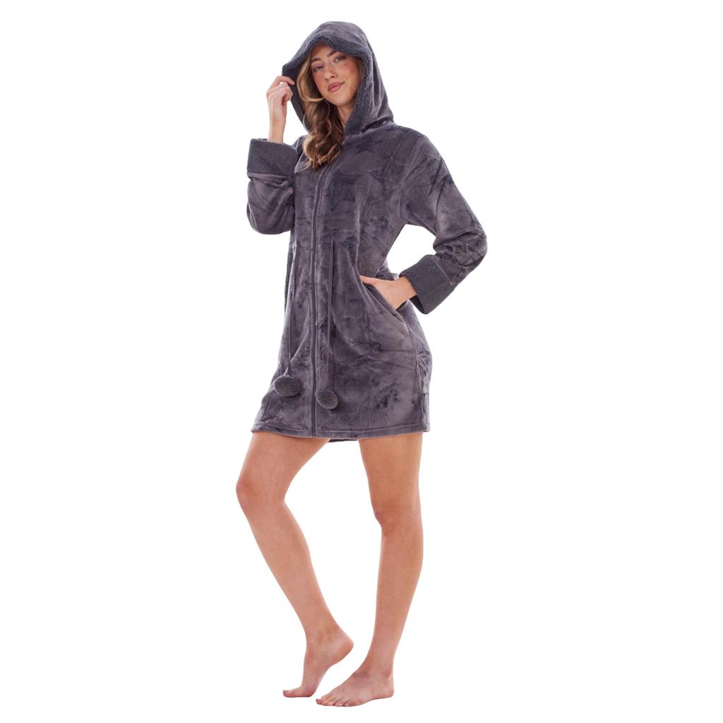 Keanu Womens/Ladies Stars Fleece Zipped Dressing Gown