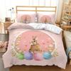 Easter Duvet Cover Set KingQueen Size Colorful Easter Eggs Nest Bunnies Theme Bedding Set Kids Boys Girls Polyester Quilt Cover