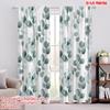 2 шт., 2D печать на плоскости Популярные шторные панели Лиственная гармония Универсальная ткань (без стержня) Подарки для спальни, гостиной,