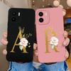 For Xiaomi Redmi A1+ A2+ Plus 10C 12C 11A 9A 8A Pro Case Back Cover Matte Shockproof Soft Silicone Square Phone Bags Flower Letters For Redmi Bumper