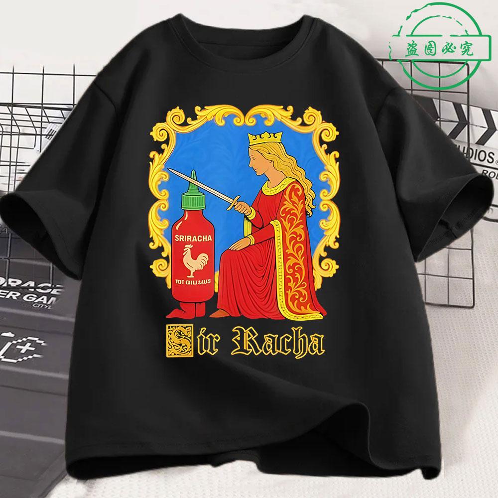 Мужская футболка с графическим принтом Sir Racha Funny Chili Sauce, унисекс, женская одежда, высококачественные повседневные хлопковые футболки с коротким рукавом, модные футболки