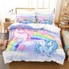 Dreamy Cartoon Cute Bedding Duvet Cover Set Full Size Comforter Sets Pink Princess Unicorn Home Bed Cover Set For Kid Bedclothes