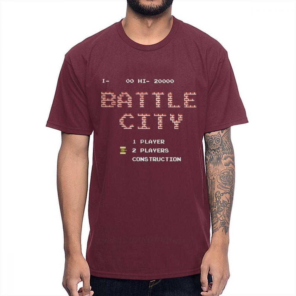 Natural Cotton Old School Game Battle City T Shirt Casual For Unisex Homme Tee Shirt Plus Size Guys Punk Designer Streetwear