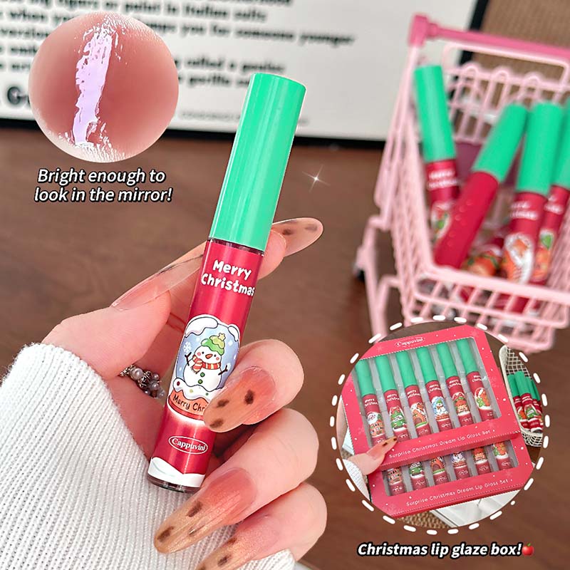 CAPPUVINI Рождественский сюрприз Набор из 6 жидких помад Матовый вельвет Стойкие Праздничные цвета Подарок для праздничной вечеринки 12 г