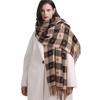1PCS Autumn Winter Fashionable and Trend Plaid Scarf Luxury Women Color Matching Tassel Bib Scarves Imitation Cashmere Shawl