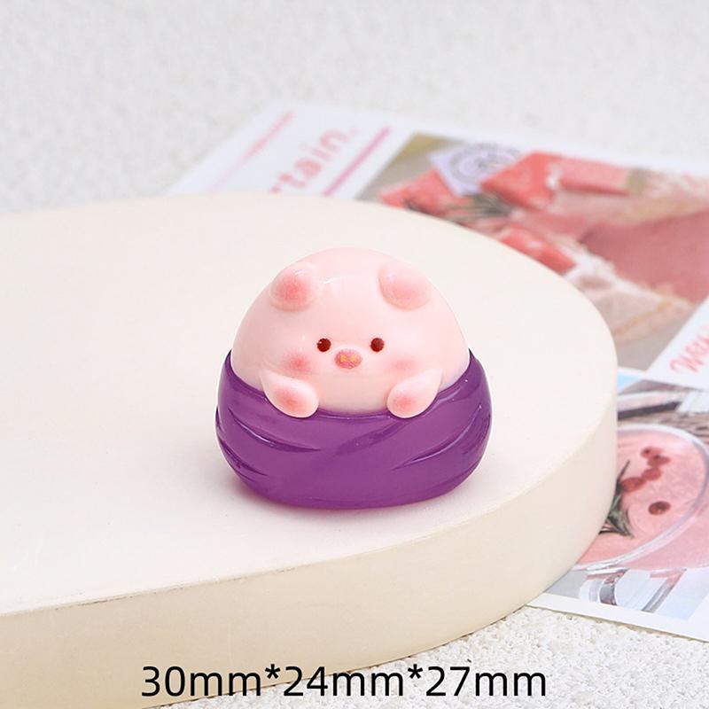 Маленькая светящаяся свинья Zongzi смоляные аксессуары DIY ювелирные изделия мультяшный кремовый клей аксессуары креативные светящиеся украшения