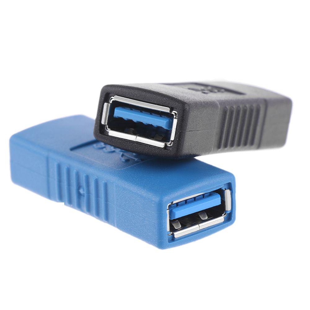 PC Laptop Black Blue Changer USB 3.0 Adapter Coupler Gender Type A Female To Female Connector