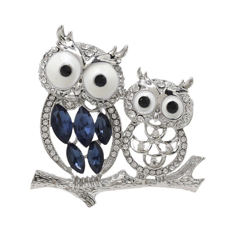 Милая винтажная брошь в виде совы, женская модная брошь в виде животного, нежная бриллиантовая булавка, мультяшные аксессуары