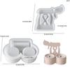 Silicone Fire Shaped Modeling Candlestick Mold Gypsum Casting Double Cup Tealight Mold Home Aromatherapy Candle Decoration