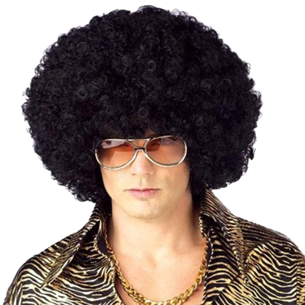Black Afro Curly Wig Adult Fancy Dress 70s Themed Party Cosplay Disco Unisex