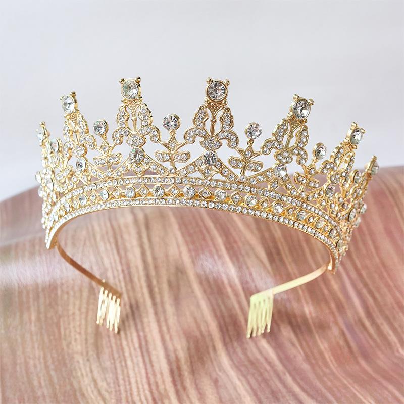 Grand Crown Bride Headwea Princess Coming of Age Ceremony Birthday Performance Crown Wedding Gauze Hair Accessory Crown