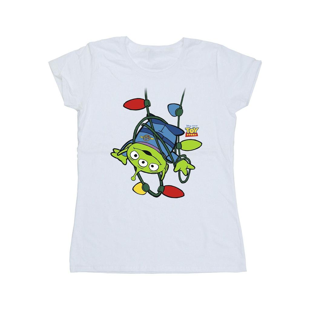 Disney Womens/Ladies Toy Story Christmas Lights Aliens Cotton T-Shirt