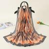 Silk Scarf Ethnic Style Women's Printed Beach Scarf Shawl Scarf Protection Scarf with Gentle Temperament for Women