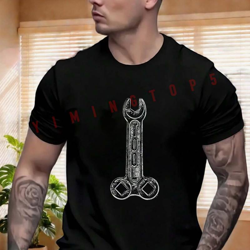 Tool Band Rock Pink Skeleton Logo T-shirt Men's And Women's Summer Short-sleeved Motorbike Cycl
