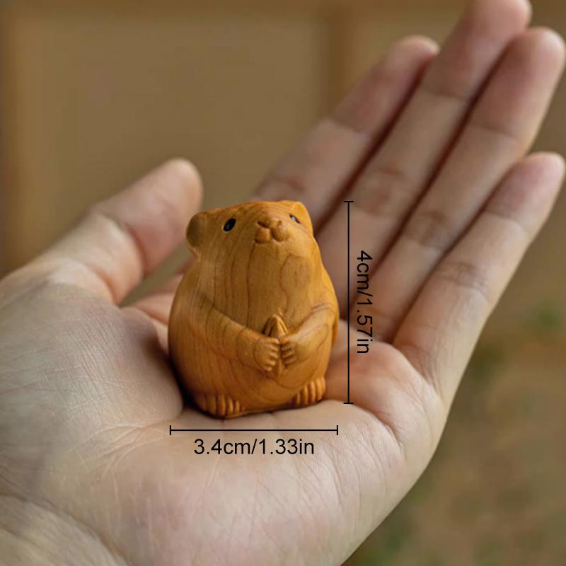 Wooden Chinese Zodiac DIY Handmade Carved Ornaments Animals For Necklace Keychains Pendants Jewelry Accessories