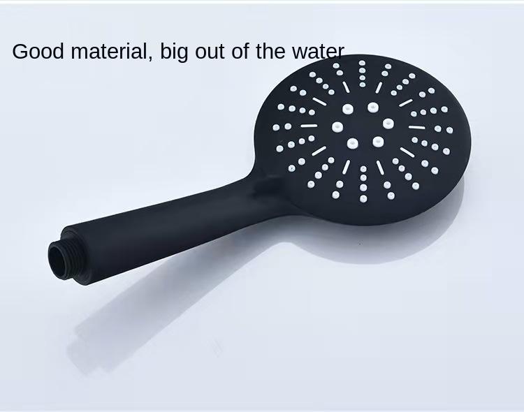 New Design Three Mode High Pressure Rain Portable Matte Black ABS Plastic Handheld Shower Head for Bathroom