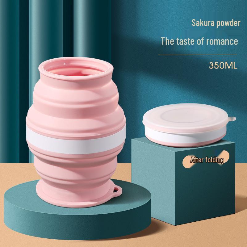 Портативная силиконовая складная дорожная кружка с крышкой - Мини-телескопическая чашка для полоскания для использования на открытом воздухе