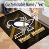 Custom Text Printed Rug Pittsburgh Penguins Non Slip Floor Carpet For Home Room Decor