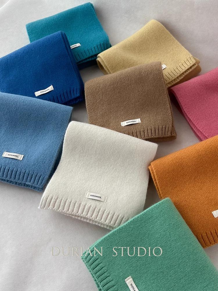 Australian Pure Wool Cashmere Scarf - Unisex Winter Warm Knitted Solid Color