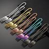 Rainbow Dinner Forks Set of 6 Stainless Steel Salad Forks Dinnerware Set Dessert Forks Flatware Cutlery Utensils 8 Inches